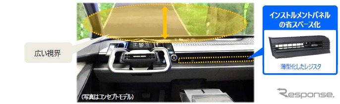 豊田合成が開発したエアコン送風口の「超薄型レジスタ」《写真提供 豊田合成》