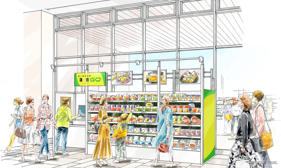 東北自動車道の蓮田サービスエリア(上り線)の省スペース型の無人販売店「蓮田GO」のイメージ《写真提供 NEXCO東日本》