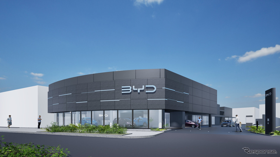 静岡県浜松市にオープンする「BYD AUTO 浜松」の完成イメージ《写真提供 BYD Auto Japan》