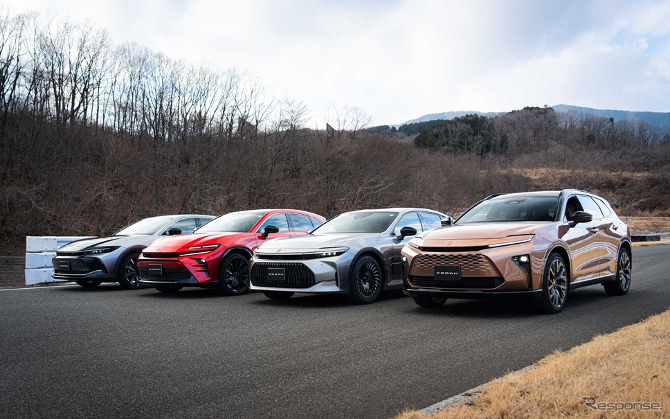 トヨタ クラウン(左から、クロスオーバー、スポーツ、セダン、エステート)《写真提供 トヨタPR事務局》