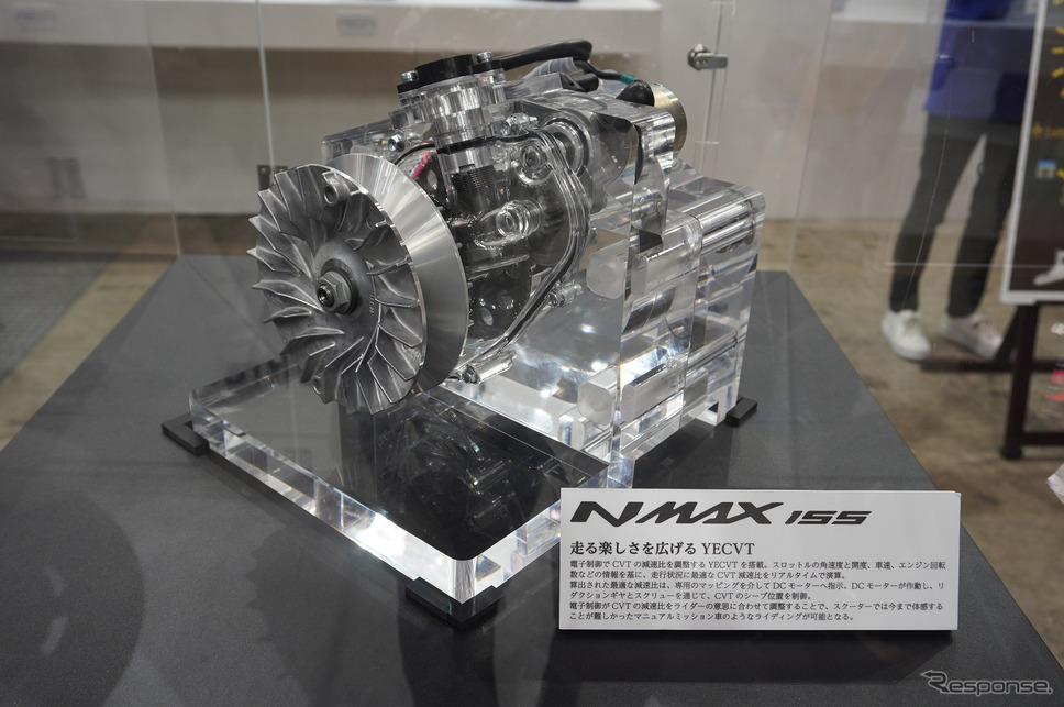 ヤマハ NMAX155に搭載される「YECVT」のカットモデル（東京モーターサイクルショー2025）《写真撮影 宮崎壮人》