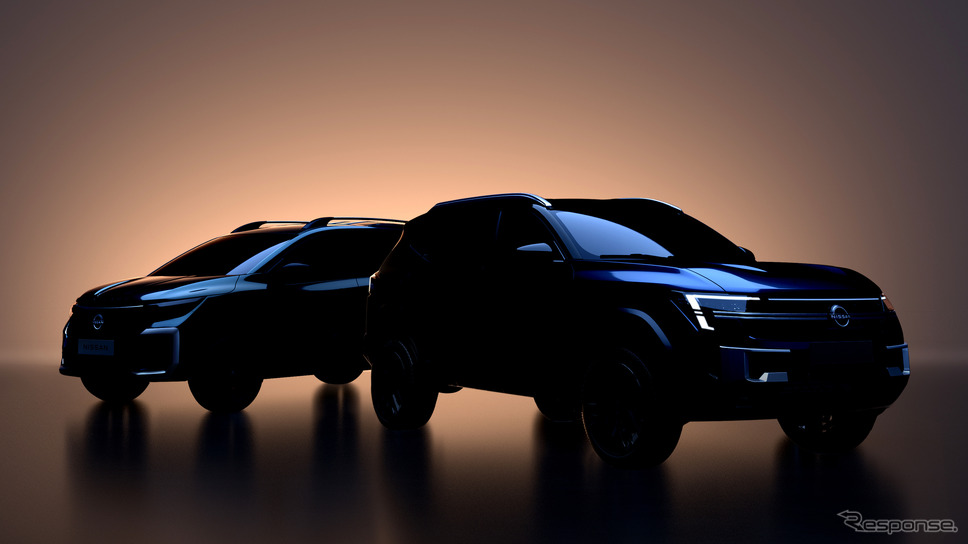 日産のインド向け新型Bセグミニバン(左)と新型CセグSUV(右)《photo by Nissan》