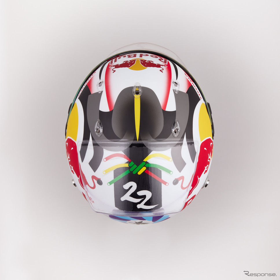角田裕毅選手がF1日本グランプリ特別デザインヘルメットを公開! テーマは「KABUKI」市川團十郎さんが監修《写真提供 ホンダモビリティランド》