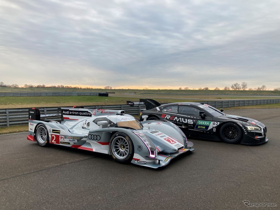 販売されるアウディ『R18 e-tron quattro』(左)と『RS 5 DTM』(右)《photo by Audi》