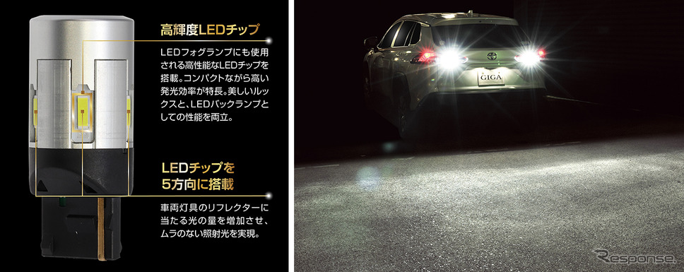 GIGA LEDバックランプ S1800 T20/T16《写真提供 カーメイト》