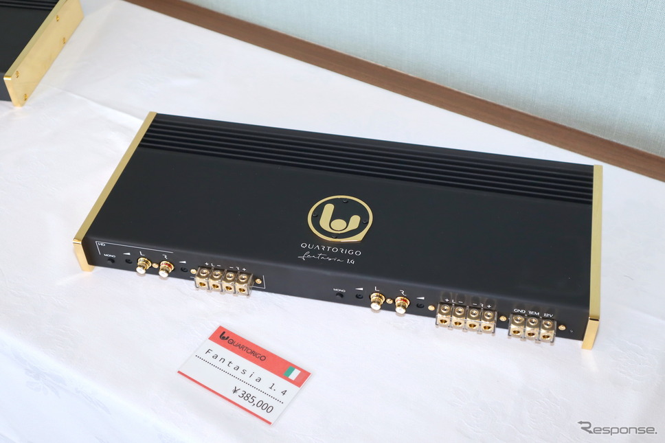 ファンタジアは4チャンネル機1機種、2チャンネル機3機種を用意。パワーアンプ全機種100%イタリア国内、自社工場で作られている。《写真撮影 永松巌》