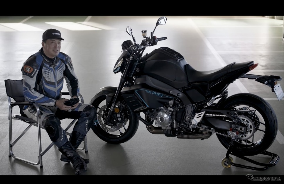 電動技術への新たな挑戦(2)として公開されたヤマハの大型バイク向けプラグインハイブリッド技術《ヤマハ発動機公式チャンネルより》