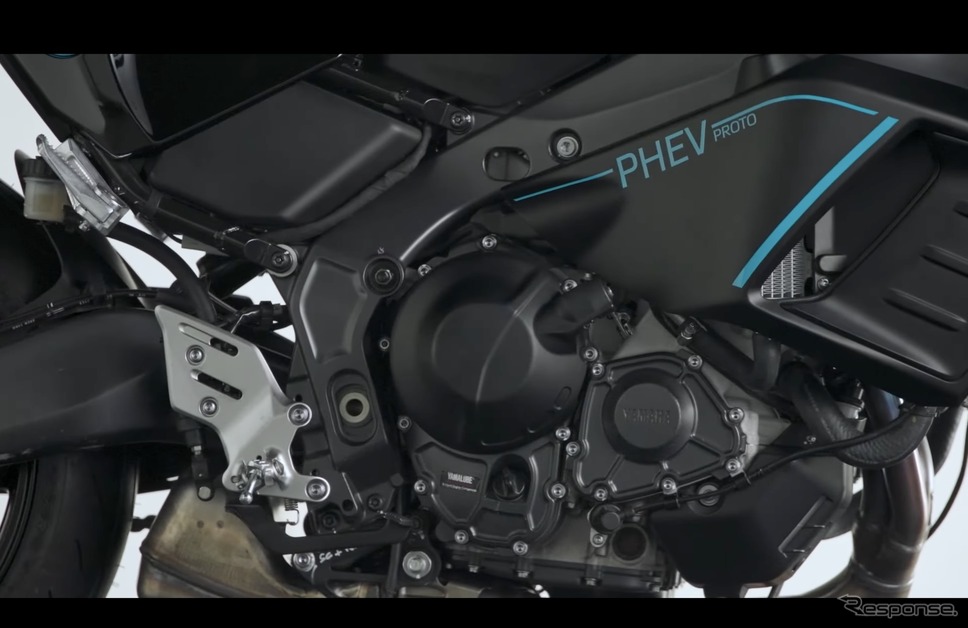電動技術への新たな挑戦(2)として公開されたヤマハの大型バイク向けプラグインハイブリッド技術《ヤマハ発動機公式チャンネルより》