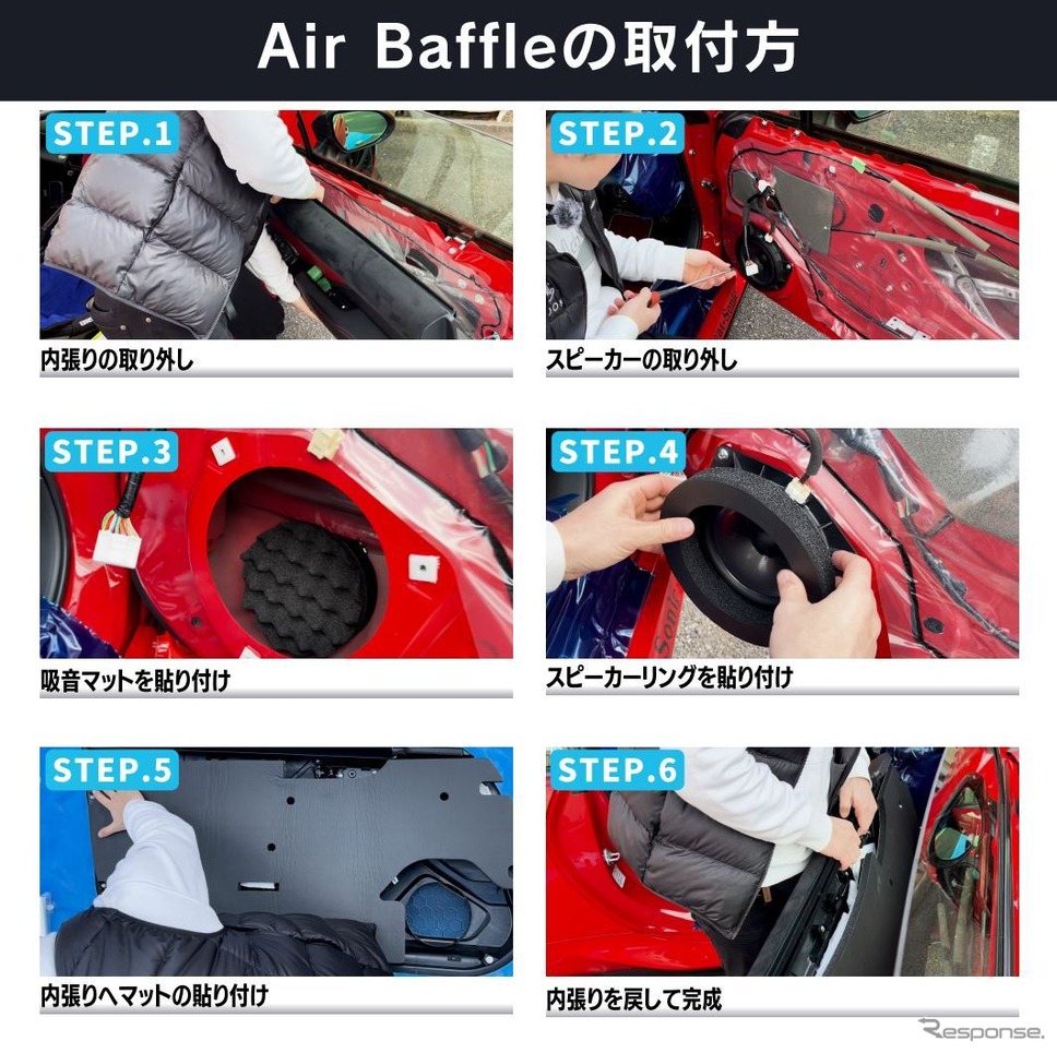 ビートソニックが簡単施工の車種専用デッドニングキット「Air Baffle」を販売開始《写真提供 ビートソニック》