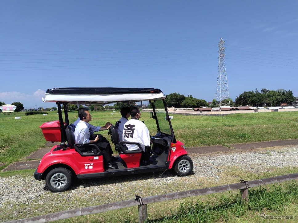 史跡斎宮跡を巡るグリーンスローモビリティ「牛車(もうぐる)」《写真提供 明和観光商社》