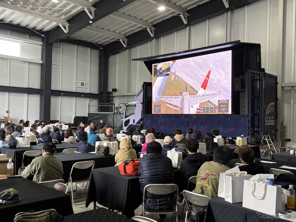 「スカイパークフェスタ2025〜春〜」の会場には、AIR RACE X開幕戦のパブリックビューイングも開催された《写真撮影 会田肇》