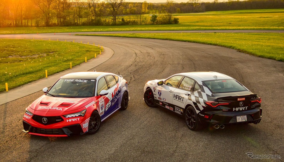 HRCが開発中のパフォーマンスパーツを搭載したアキュラ『インテグラ・タイプS』と『TLXタイプS』《photo by Acura》