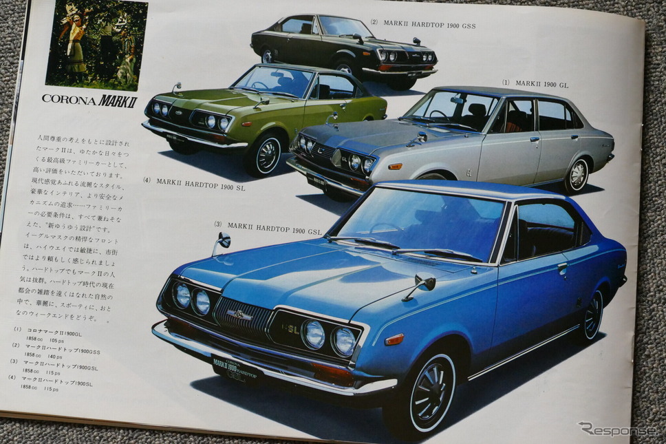 1971年のトヨタ車(コロナマークII)《カタログ写真撮影 島崎七生人》