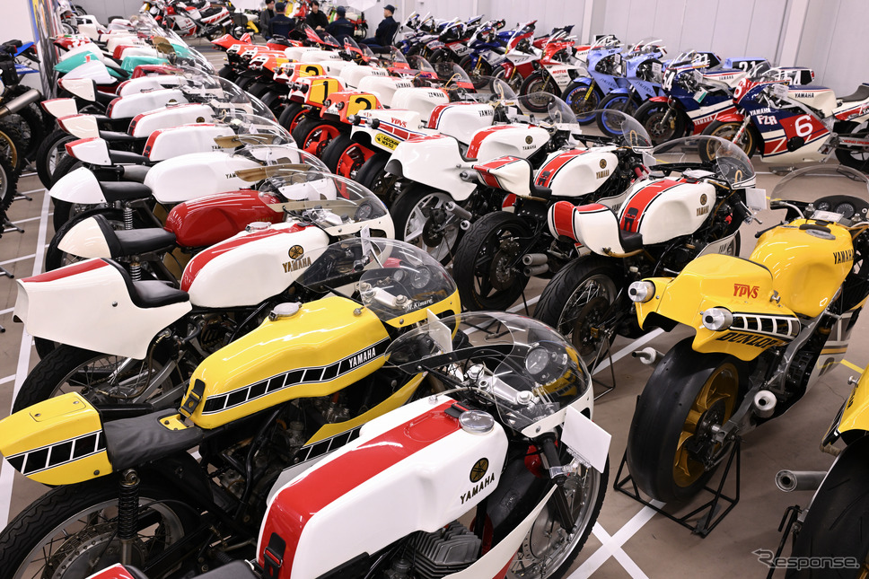 ヤマハ発動機 豊岡技術センターでレストアされる車両《写真撮影 廣井誠》