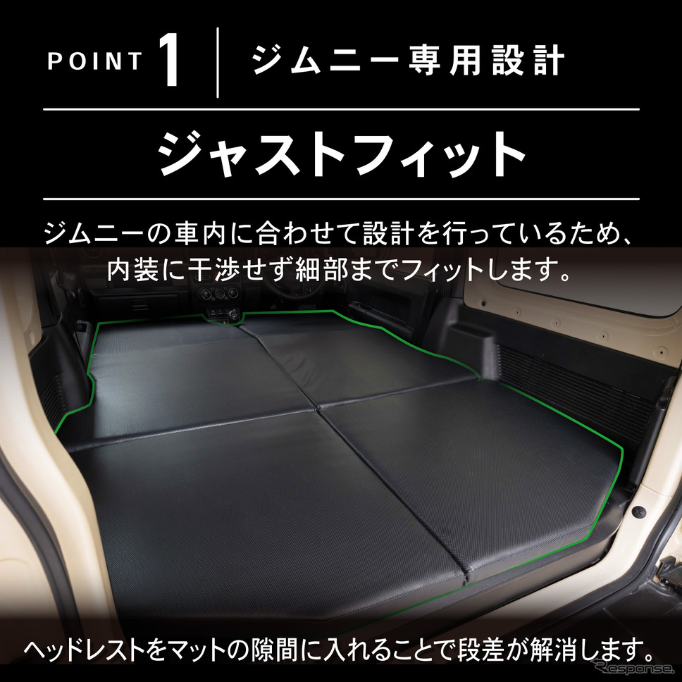 クラフトワークスのスズキ『ジムニー/ジムニーシエラ』専用フルフラットマット《写真提供 Fun Standard》