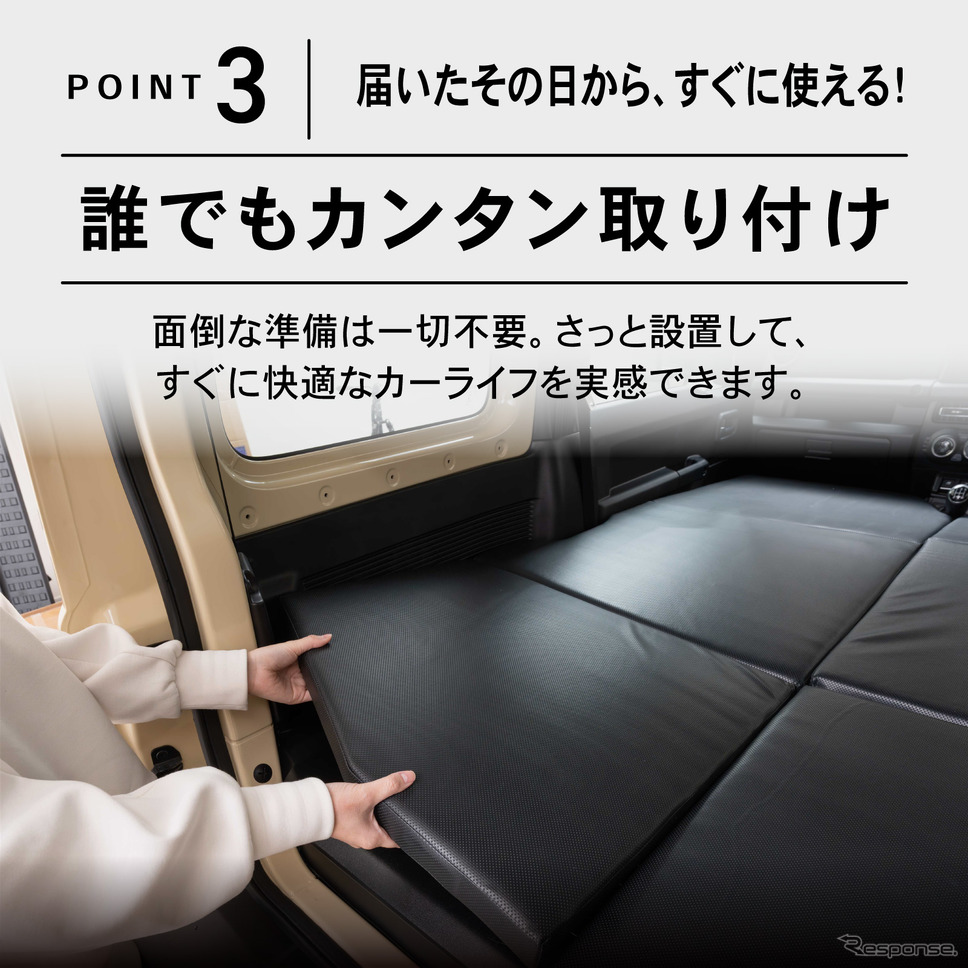クラフトワークスのスズキ『ジムニー/ジムニーシエラ』専用フルフラットマット《写真提供 Fun Standard》