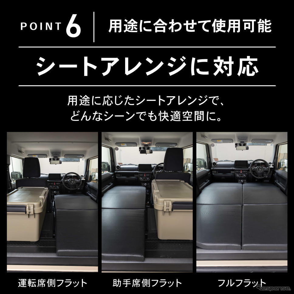 クラフトワークスのスズキ『ジムニー/ジムニーシエラ』専用フルフラットマット《写真提供 Fun Standard》