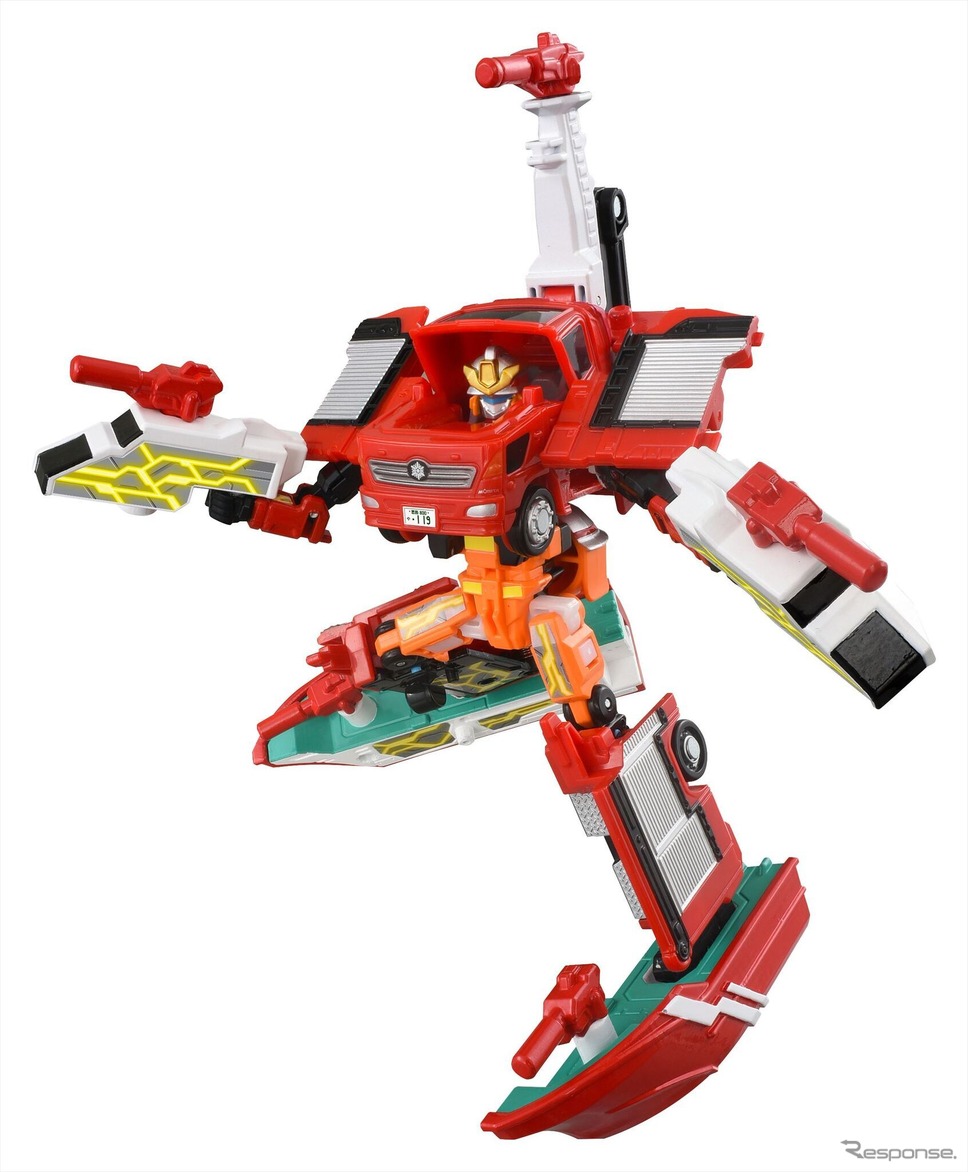 ユナイトファイヤブレイバーモリタ 多目的消防ポンプ自動車 MVF 消防艇アーマー (c) TOMY《写真提供 タカラトミー》