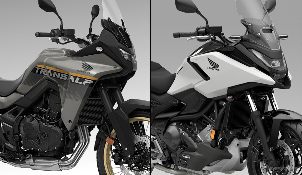 ホンダ『XL750トランザルプ』(左)と『NC750X DCT』(右)の2025年モデル(米国仕様)《photo by Honda》