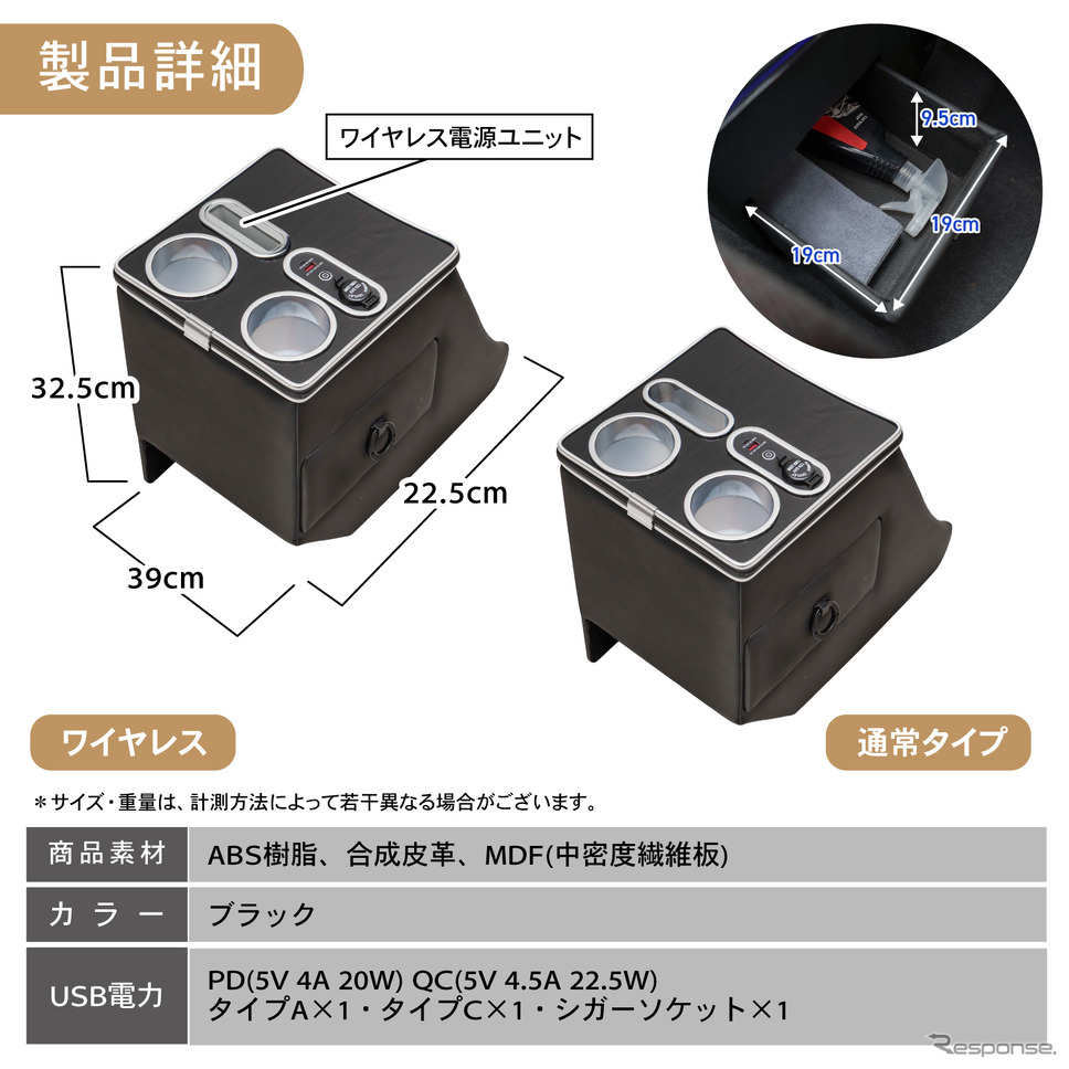 クラフトワークスの『スペーシア』専用コンソールボックス《写真提供 Fun Standard》