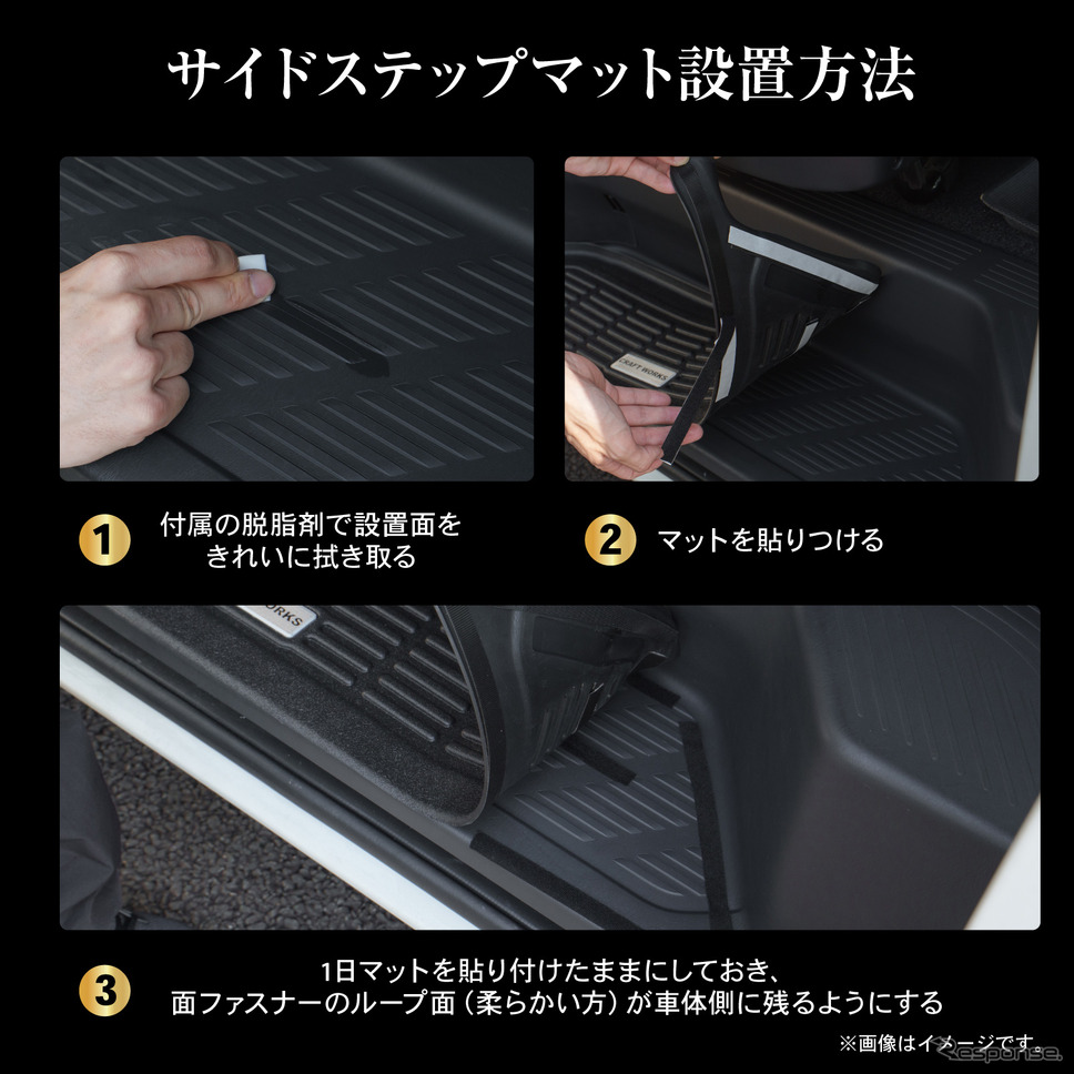 サイドステップマット設置方法《写真提供 Fun Standard》