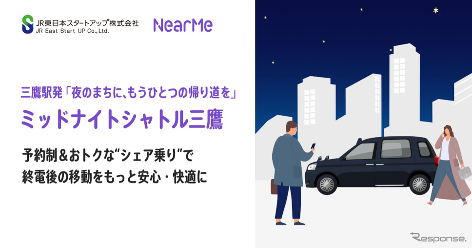JR東日本スタートアップとニアミーが三鷹駅発の新たな移動サービス「ミッドナイトシャトル三鷹」の実証実験《写真提供 JR東日本スタートアップ》