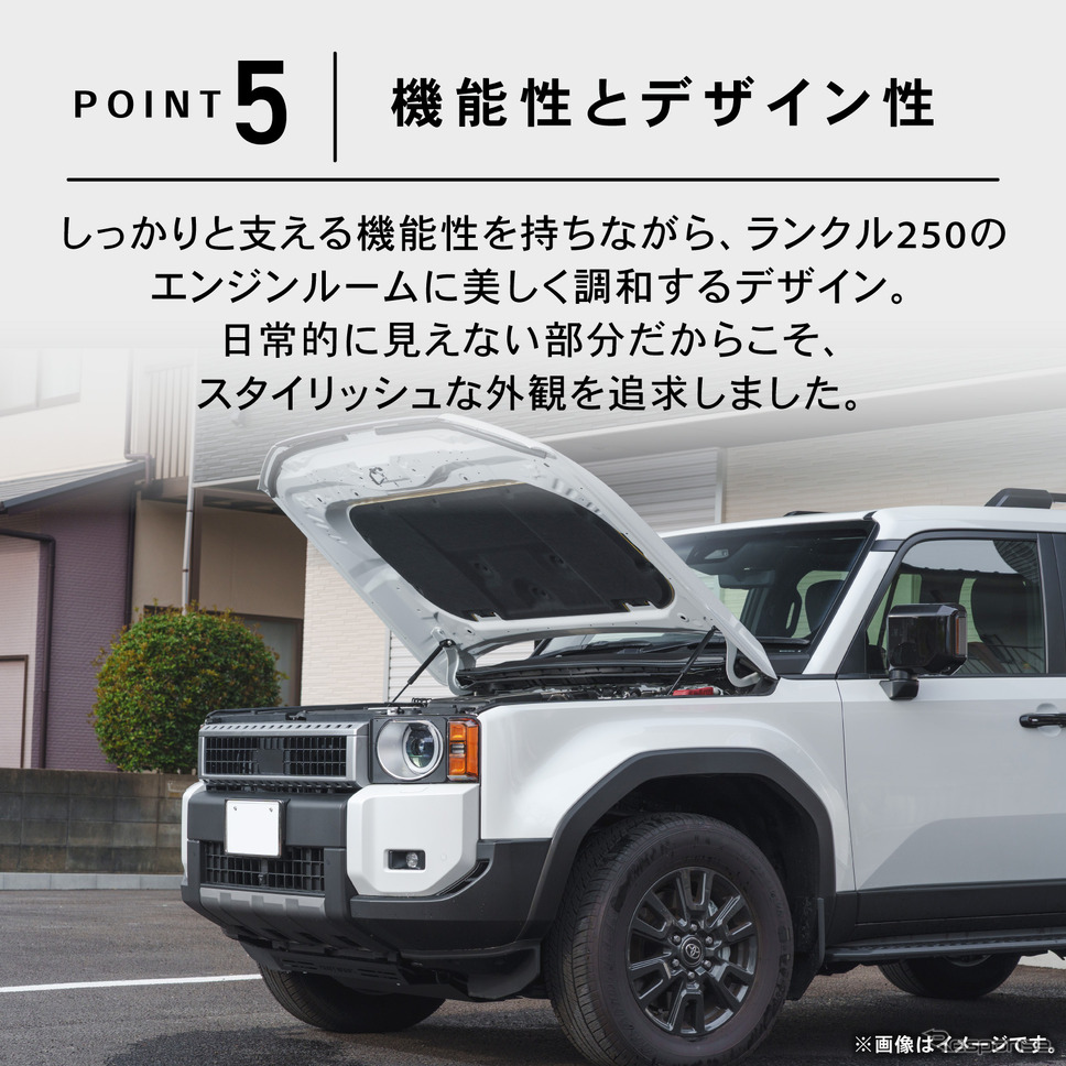 ランクル250のエンジンルームに美しく調和《写真提供 Fun Standard》
