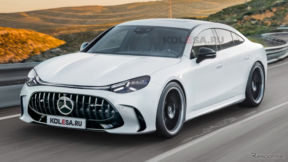 メルセデスAMG GT 4ドアEV の予想CG《Nikita Chuicko/KOLESA RU/APOLLO》