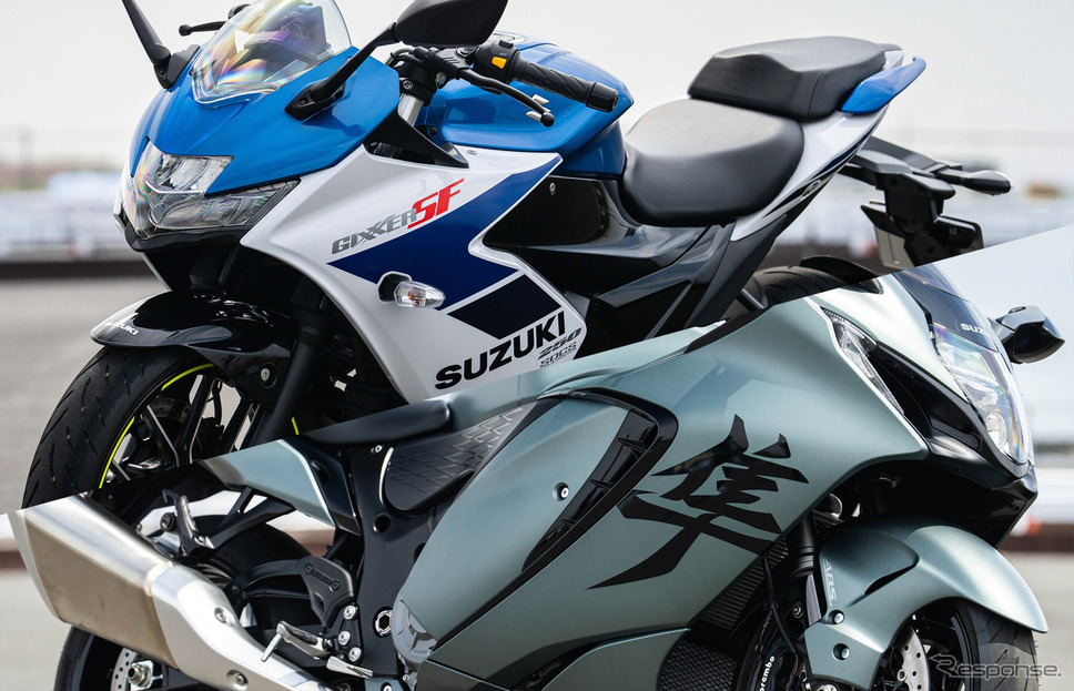スズキ ジクサーSF250とハヤブサ《写真撮影 望月勇輝》