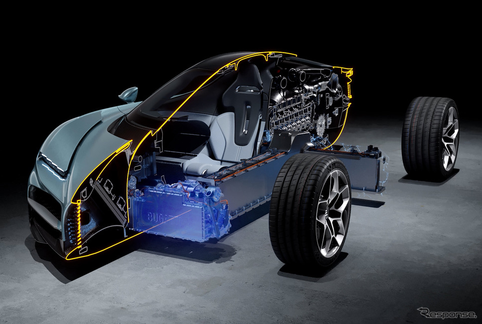 ブガッティ『トゥールビヨン』にリマック製800Vハイブリッド搭載《photo by Rimac》