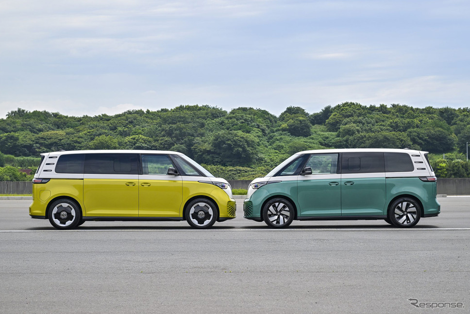 VW ID. Buzz プロ・ロングホイールベース(左)とVW ID. Buzz プロ(右)《写真提供 VWジャパン》