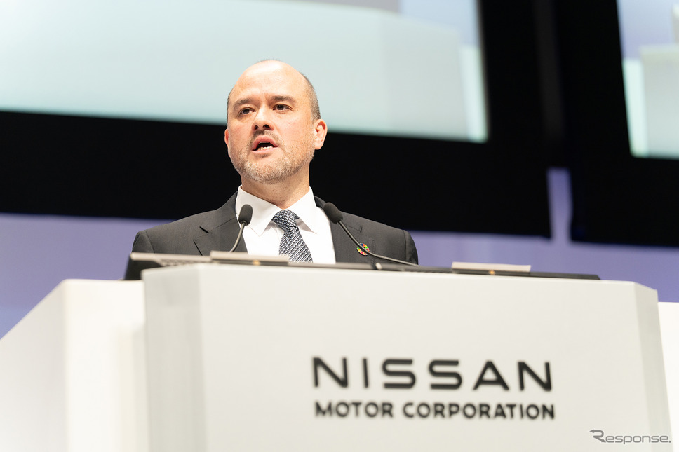 日産自動車が24日に開催した株主総会。写真はイヴァン・エスピノーサCEO《写真提供 日産自動車》