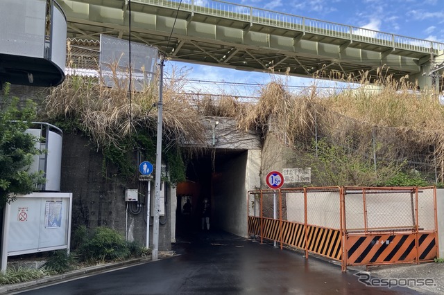制限1.5m、亀戸駅東側。駅は左手《写真撮影 高木啓》