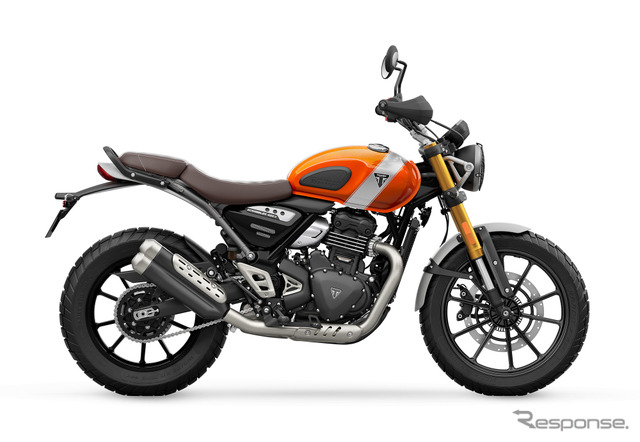 トライアンフ スクランブラー400X バハオレンジ/アルミニウム《写真提供 トライアンフモーターサイクルズジャパン》