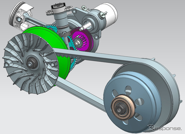 ヤマハ発動機の電子制御CVT「YECVT」《写真提供 ヤマハ発動機》
