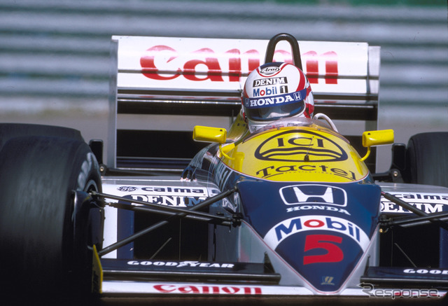 1986年に「FW11」をドライブするナイジェル・マンセル氏《写真提供 ホンダ》