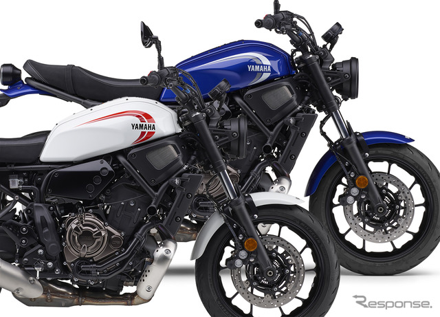 ヤマハ XSR700 ABSの新色「ホワイト」と「ブルー」《写真提供 ヤマハ発動機販売》
