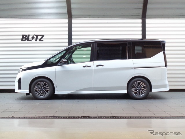 ブリッツ DAMPER ZZ-R 日産・セレナe-POWER装着例(ダウン量:フロント 33mmダウン / リア 31mmダウン)《画像提供 BLITZ》