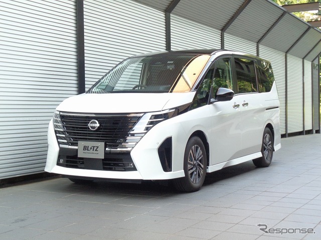 ブリッツ DAMPER ZZ-R 日産・セレナe-POWER装着例(ダウン量:フロント 33mmダウン / リア 31mmダウン)《画像提供 BLITZ》