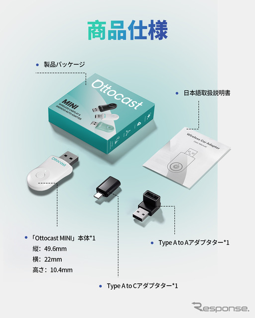 ワイヤレスアダプター「OTTOCAST MINI」《写真提供 OTTOCAST》
