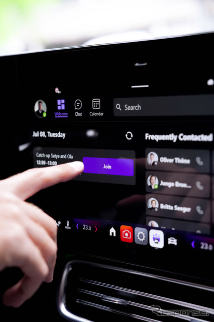 新型『CLA』から導入される最新の「MB.OS」には、Meetings for Teamsアプリ搭載《photo by Mercedes-Benz》