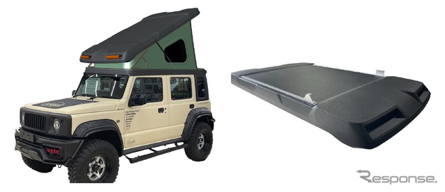 ジムニーノマドでの車中泊を提案する新型ポップアップルーフ《写真提供 ホワイトハウス》