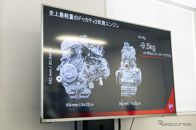 ドゥカティ 新型V2エンジン《写真撮影 望月 勇輝》