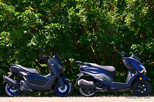 スズキの『バーグマンストリート125EX』と、ヤマハの『NMAX』《写真撮影 伊丹孝裕》