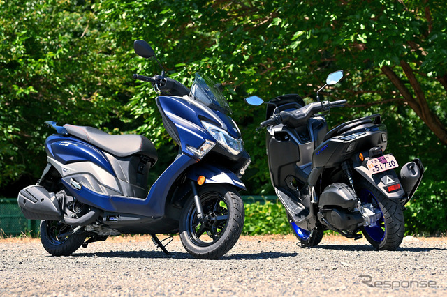 スズキの『バーグマンストリート125EX』と、ヤマハの『NMAX』《写真撮影 伊丹孝裕》