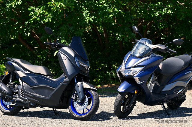 スズキの『バーグマンストリート125EX』と、ヤマハの『NMAX』《写真撮影 伊丹孝裕》