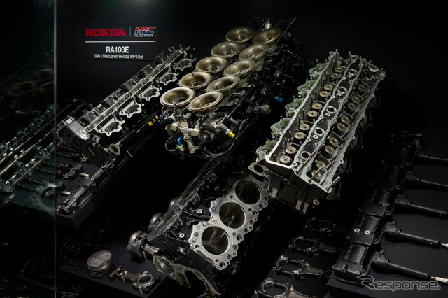 アイルトン・セナが1990年のF1で使用した最後のホンダV10エンジン「RA100E」のシリアル番号V805《photo by Honda》