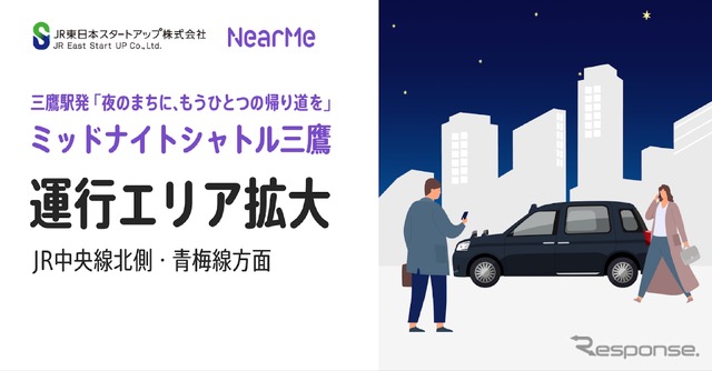 『ミッドナイトシャトル三鷹』の運行エリアを拡大《写真提供 NearMe》