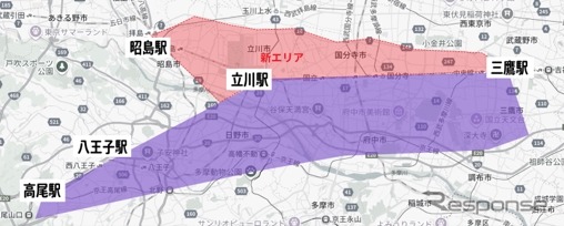 運行エリア地図《写真提供 NearMe》