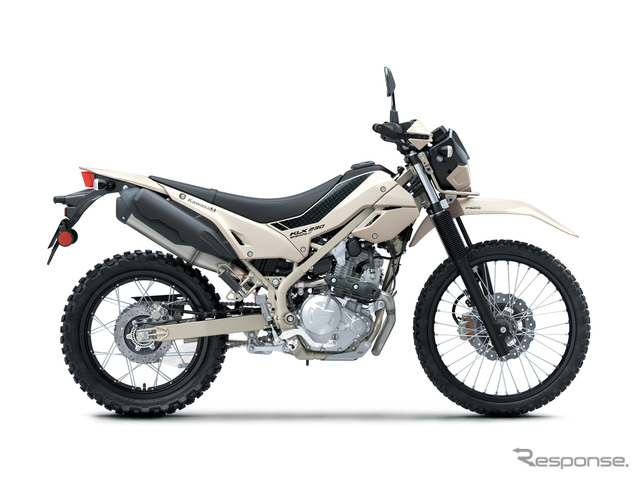 足つき性がアップしたカワサキ KLX230シェルパS（ホワイティッシュベージュ）《写真提供 カワサキモータースジャパン》